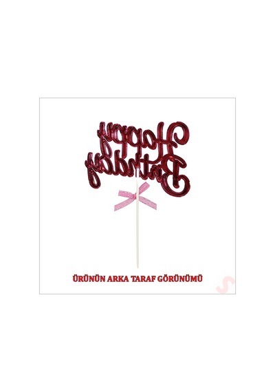 Happy Birthday Pasta Süsü, 23cm X 12,5cm - Pembe