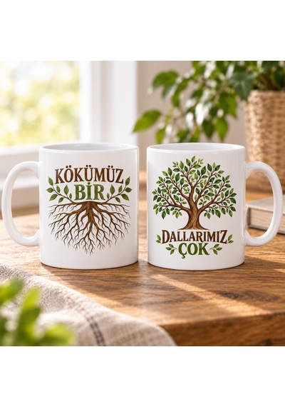 Kök Ve Dal 2'li Kupa Seti - Model 349 Çok Renkli