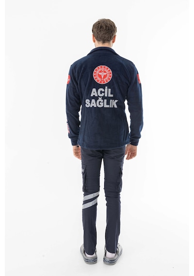 112 Acil Tıp Teknisyeni Fermuarlı Polar Ceket Unisex Att006 Lacivert