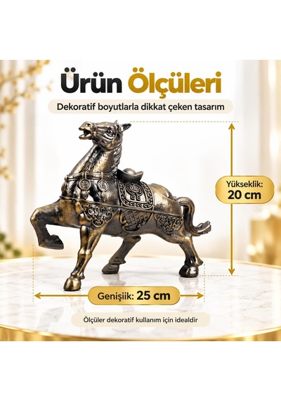 Lüks Alaşım Metal At Figürlü Kapaklı Dekoratif Küllük Ve Takı Saklama Kutusu Metal Biblo 25 X 20 Cm 73066474