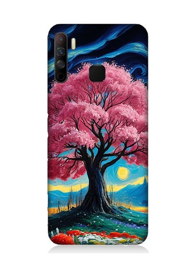 İnfinix 5s Lite Uyumlu Masalsı Pembe Ağaç Desenli Silikon Kılıf Çok Renkli