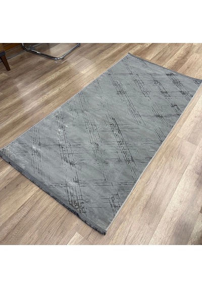 Hoom Rugs Cotton 1137 Gri Yıkanabilir Antibakteriyel Modern Halı Gri