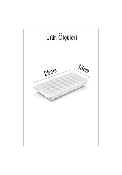 32 Bölmeli Kare Model Buz Kalıbı - Antrasit Plastik Diğer
