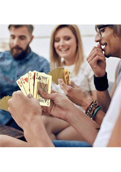 Altın Oyun Kartı Altın Iskambil Kağıdı Gold Poker Kartı Gold Oyun Kağıdı Plastik Su Geçirmez Kart