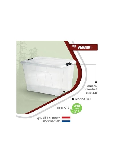 60l Kapaklı Şeffaf Saklama Kutusu - 4'lü Set