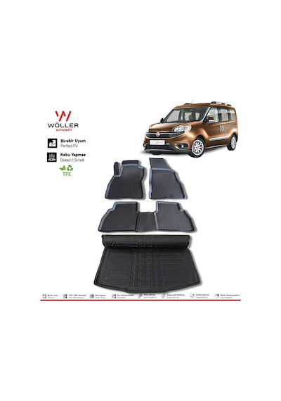 Fiat Doblo Paspas Bagaj Havuzu Set 2010 Sonrası 3D Ultraflex