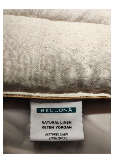 Bellona Tek Kişilik Natural Linen Keten Çantalı Yorgan 155x215 Cm Jüt Bej