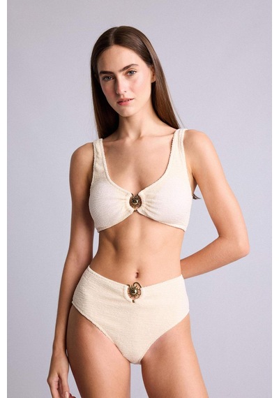 Defacto Regular Fıt Kırışık Dokulu Kapalı Beyaz Bikini Üstü E0206ax26smwt16 Beyaz-wt16