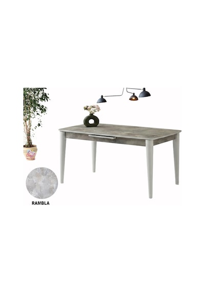 60x100 Ortadan Açılır Mdf Mutfak,salon,yemek Odası Masası Beyaz - Beyaz Mermer
