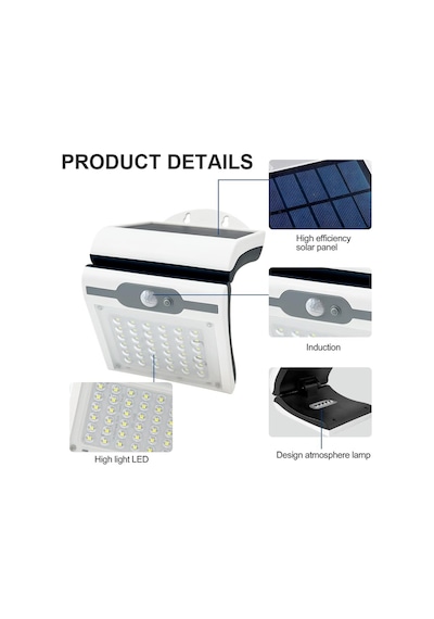 Ayrex 40w Güneş Enerjili 54 Ledli Duvar Aplik Lamba Bahçe Balkon Dekorasyon Aydınlatması Diğer
