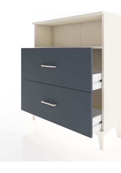 Arges Şifonyer Tek Raflı 2 Çekmeceli 88x30x106 Aytaşı-antrasit Aytaşı