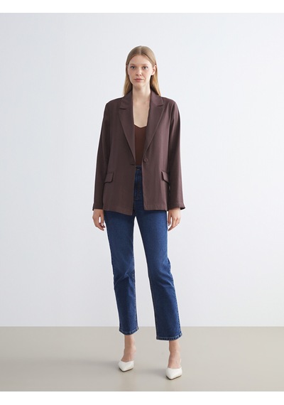 Lcwaıkıkı Classic Kahverengi Gabardin Kadın Blazer Ceket