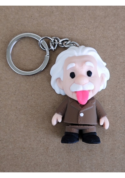 Albert Einstein Dil Çıkaran Hareketli Anahtarlık Ve Mini Dekoratif Figür 2 Adet