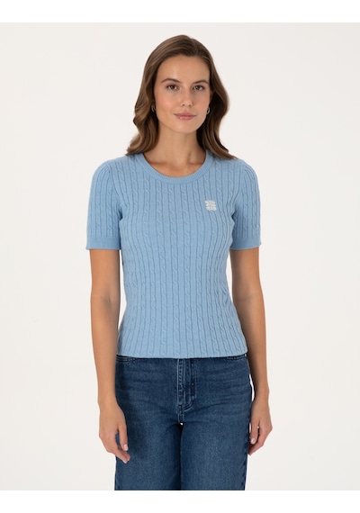 Pierre Cardin Kadın Mavi Kazak /triko 50317063-vr249 Mavi