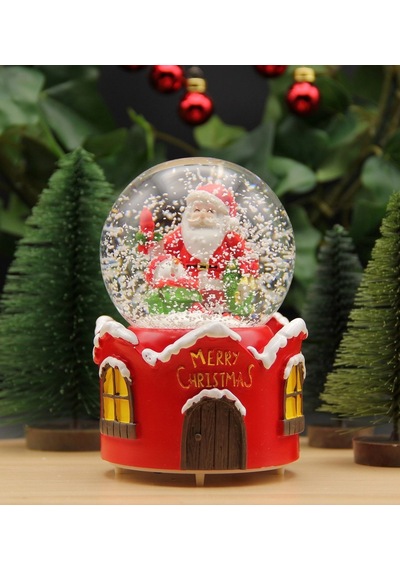 Hediyebiziz  Yılbaşı Kar Küresi Noel Işıklı Ve Müzikli Christmas Noel Baba Ve