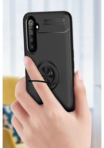 Oppo A91 Kilif Yüzüklü Tam Korumali Silikon Kapak 552916526