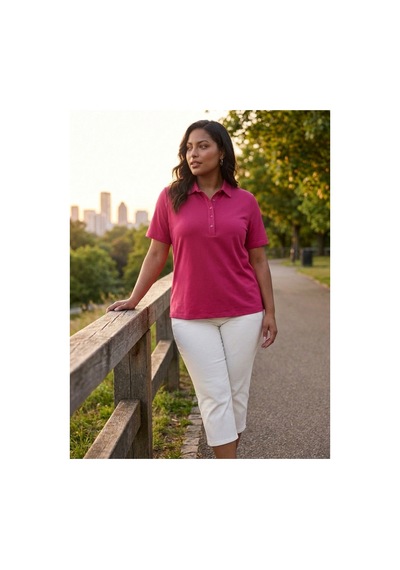 Hanezza Polo Yaka T-shirt Fuşya - 899768807 Fuşya
