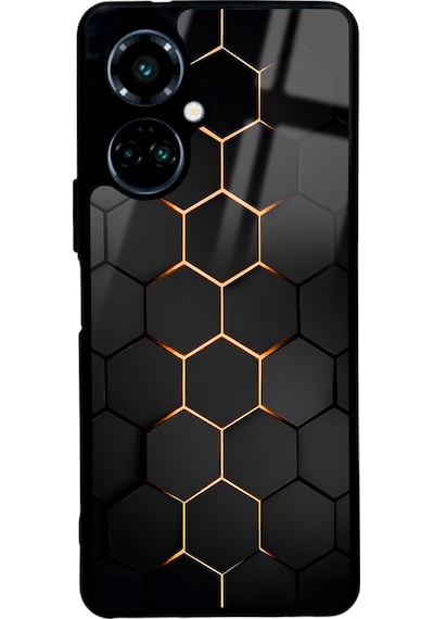 Tecno Camon 19 Yellow Carbon Tasarımlı Glossy Telefon Kılıfı Çok Renkli