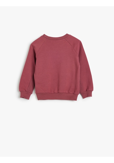 Koton Basic Sweat Uzun Kollu Şardonlu Pamuklu Mor 5wmb10063tk Mor