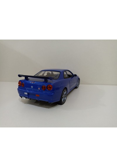 Nissan Skyline Gtr R34 Blue 1 24 Ölçek Model Araba