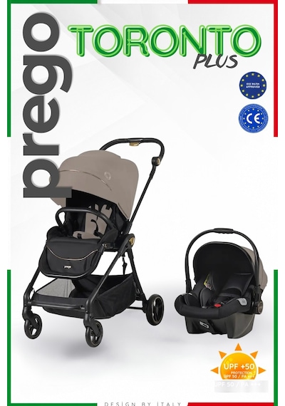 Prego Toronto Plus 2232 Çift Yönlü Katlanabilen Travel Sistem Bebek Arabası 22 Kg Taşıma Kapasitesi Kahve