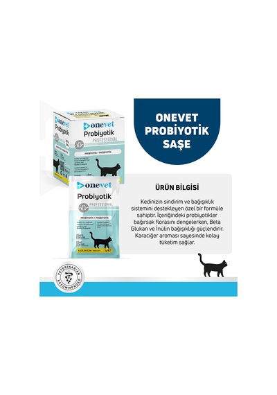 Onevet Probiyotik Şase Kediler Için Sindirmeye Yardımcı Takviye Vitamini 30 Adet 1 Gr