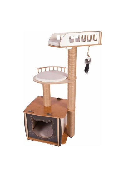 Pati Homes Lâl Katlı Yataklı Kedi Tırmalama Evi XL 45 x 55 x 121 CM