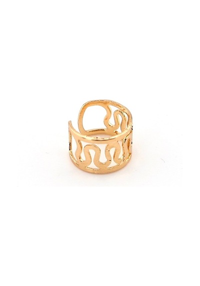 Gold Sari Renkli Earcuff Kikirdak Küpe Sarmal Desenli Ex097 Altın