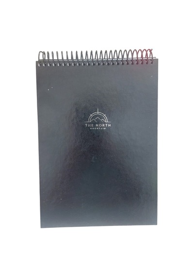 The North Üstten Spralli Sert Kapak Cilt Bezi 120 Yaprak Çizgili Defter Siyah