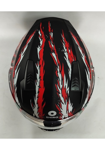 Shiro SH-667 Demon Güneş Vizörlü Kapalı Kask Kırmızı - Siyah