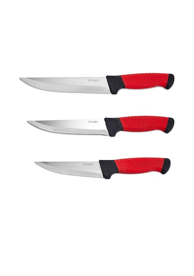 Redmaster 3 Parça Mutfak Doğrama Bıçak Seti Kırmızı