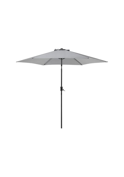 Varese 270 Cm Metal Ayaklı Bahçe Şemsiyesi, 360 Döner, Ayarlanabilir Koyu Gri