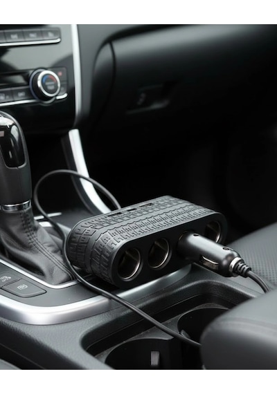 Araç Çakmak Çoklayıcı 4 Çıkışlı 2 Usb Ve Type C Girişli Çok Fonksiyonlu Şarj Ünitesi