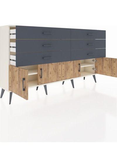 Arges Konsol 2 Raflı 6 Çekmeceli 4 Kapaklı 176x30x99 Aytaşı-çam/a Aytaşı-çam/antrasit Arges Konsol 2 Raflı 6 Çekmeceli 4 Kapaklı 176x30x99 Aytaşı-çam/a Aytaşı-çam/antrasit