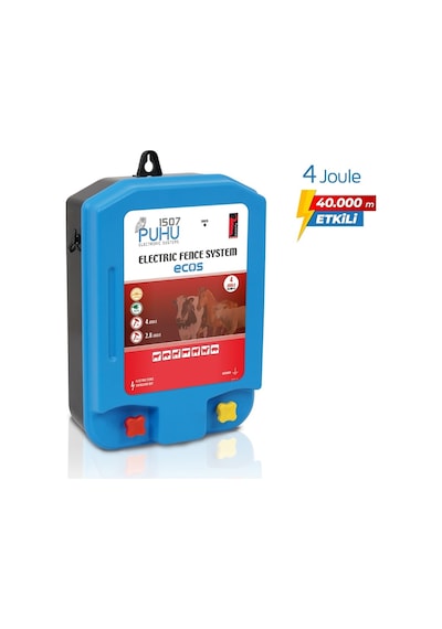 Puhu Ecos Güneş Enerjili Elektrikli Çit Cihazı 4 Joule 40w Panel + 12v/24ah Jel Akü