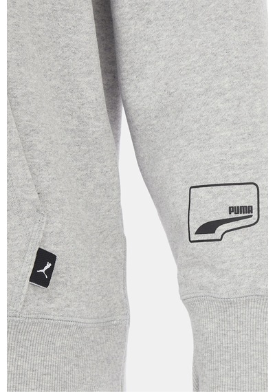 Puma Uptown Graphic Hoodie Erkek Gri Spor Sweatshirt Gri Gri