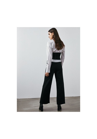 LTB Danelle Hıgh Rıse Cropped Wıde Pantolon Siyah