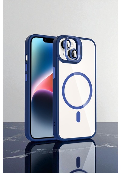 Apple İphone 13 Kılıf Standlı Ve Kamera Lens li M-safe Şarj Özellikli Sararmaz Kılıf