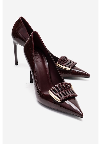 Luvishoes Guernı Bordo Baskı Kadın Topuklu Ayakkabı Bordo