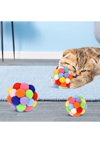 2 Adet Çıngıraklı Zilli Peluş Kedi Topu 7 Cm Büyük Boy Sesli Kedi Oyuncağı, Dayanıklı Yumuşak Toplar, Enerji Atıcı İnteraktif Oyun Topu El Yapımı 2 Adet Çıngıraklı Zilli Peluş Kedi Topu 7 Cm Büyük Boy Sesli Kedi Oyuncağı, Dayanıklı Yumuşak Toplar, Enerji Atıcı İnteraktif Oyun Topu El Yapımı