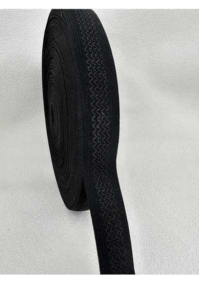 2.5 Cm Zigzaglı Model Örme Lastik-siyah-5 Metre