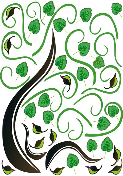 Duvar Çıkartma Stıcker Dekoratif Duvar Kağıdı Ağaçlı Pvc 70x50x0,5cm