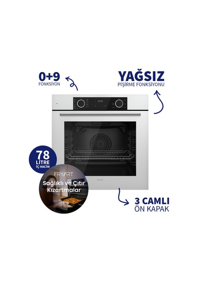 Fryart XE63CB-LN386-D064SA Beyaz Chef Edition 3'lü Ankastre Set