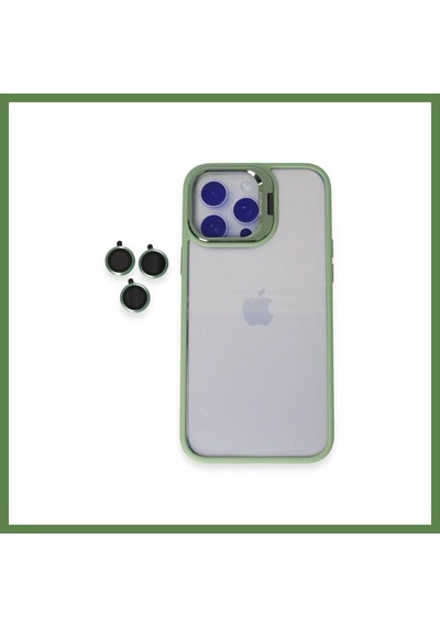 Bezos Joko İphone 14 Pro Uyumlu Kılıf Roblox Lens Standlı Kapak - Yeşil Hb006