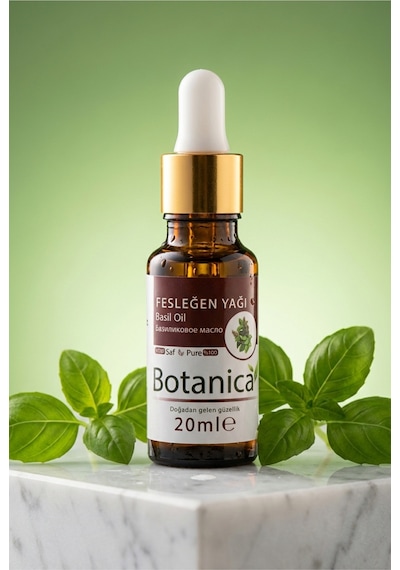 Botanica %100 Saf Fesleğen Yağı Saç Bakımı Güçlendirici Besleyici Doğal Uçucu Bitkisel Bitki Özü 20 Ml 20 ML