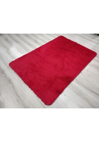 Yamalıhome Tavşan Tüyü Kırmızı Peluş Post Halı 160 x 230 Cm