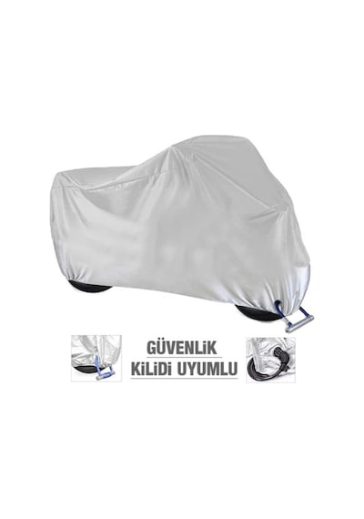 Gri Kilit Uyumlu Rks Rocca 100 Max Uyumlu Motosiklet Brandası Su Geçirmez