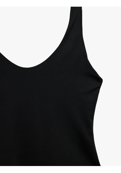 Koton Slim Fit U Yaka Kalın Askılı Bodysuit Siyah 6sak10265ek
