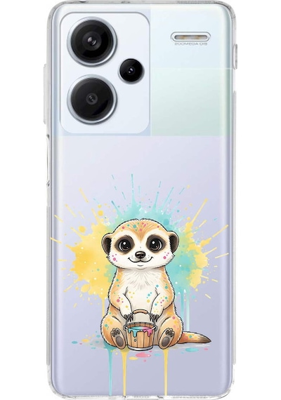 Redmi Note 13 Pro Plus İle Uyumlu Splash Mirket Tasarımlı Şeffaf Silikon Kılıf Şeffaf