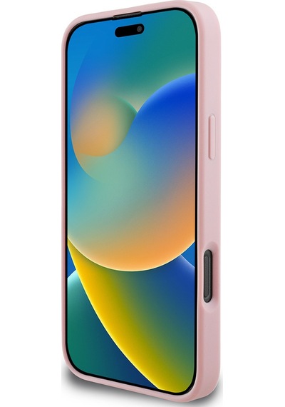Apple Uyumlu iPhone 16 Pro Kılıf Guess Lisanslı 4g Büyük Metal Logolu Glitter Kapak Pembe